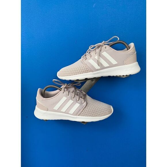 Adidas Cloudfoam QT Racer Pink White Womens Size 8 B43758 - Picture 2 of 6